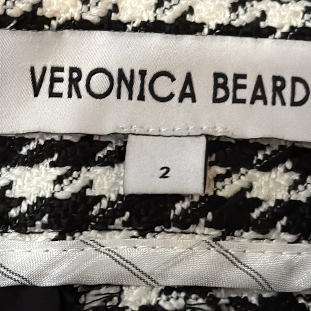Veronica Beard Arte Houndstooth Pants 2 womens slacks business casual ankle slit - Picture 9 of 14